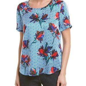 Equipment, France, Silk Top with Tropical Floral Motif - size XS